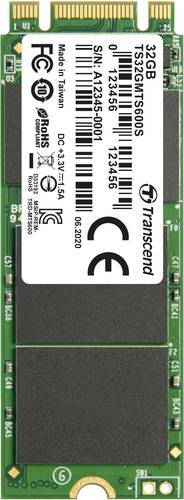 Transcend 32GB Interne M.2 SATA SSD 2260 SATA 6 Gb/s Retail TS32GMTS600S von Transcend