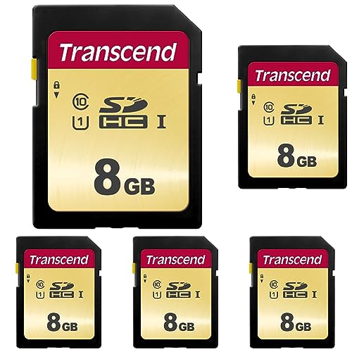 Transcend 8GB SDXC/SDHC 500S Speicherkarte TS8GSDC500S / bis zu 95 MBs lesen und 65 MBs schreiben (Packung mit 5) von Transcend