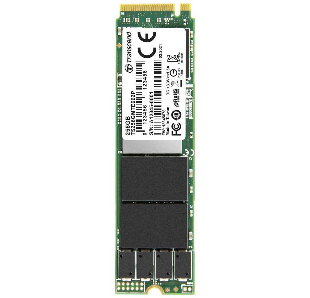 Transcend MTE662P M.2 2280 256GB SSHD-Hybrid-Festplatte, 3D NAND von Transcend