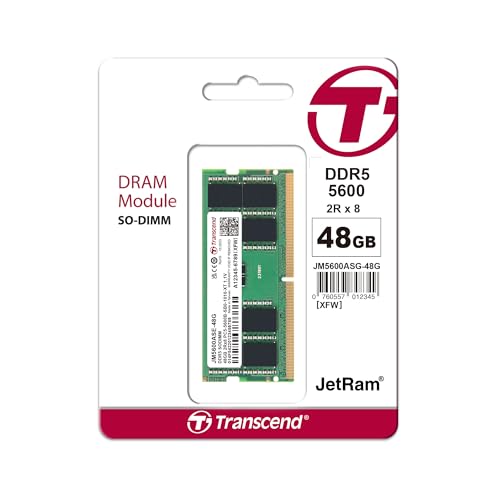 Transcend RAM 48GB DDR5 5600MHz CL46 (2Rx8) Laptop Speicher - JM5600ASE-48G von Transcend