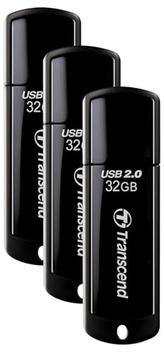 Transcend TS32GJF350 JetFlash 350 32GB USB-Stick (nur 8,5g) schwarz (Packung mit 3) von Transcend