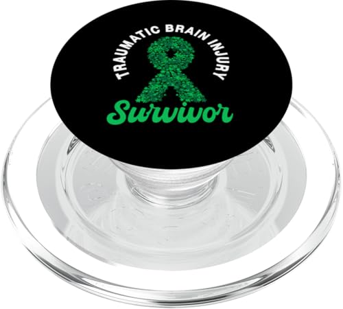 Green Ribbon Traumatische Hirnverletzung Survivor TBI Awareness PopSockets PopGrip für MagSafe von Traumatic Brain Injury Awareness Month TBI Designs