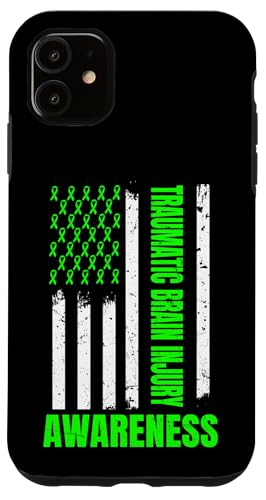 Hülle für iPhone 11 Amerikanische Flagge Traumatische Gehirnverletzung Bewusstsein Amerika von Traumatic Brain Injury Awareness Month TBI Designs