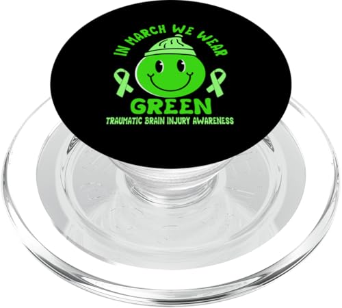 TBI Warrior Happy Face Traumatische Gehirnverletzung PopSockets PopGrip für MagSafe von Traumatic Brain Injury Awareness Month TBI Designs