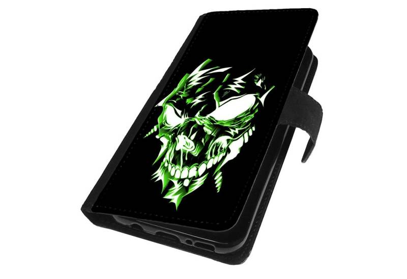 Traumhuelle Handyhülle Für Samsung Galaxy S20 / S20 FE / S20FE 5G Hülle Motiv 44, Skull Grün Handytasche Hülle Case Book Etui Wallet Cover Silikon von Traumhuelle