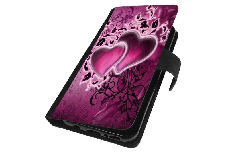 Traumhuelle Handyhülle Für Samsung Galaxy S23 Plus Ultra 5G Schutz Hülle Motiv 35, zwei Herzen Lila Handytasche Klapphülle Flip Case Etui Cover Silikon von Traumhuelle