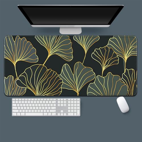 Treer Bunter 3D-Blumendruck Mousepad, Mauspad L/XL/XXL mit Vernähte Kanten, Gaming Mauspad, rutschfeste Gummibasis Mousepad Gaming, Mauspad Groß für Büro und Zuhause (Pflanzen,700x300mm) von Treer