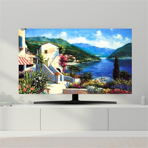 Treer TV Abdeckung Staubschutzhülle, Hülle Bezug für Fernsehen Schutzhülle Universal Fernseher Hülle Elastisch Staubschutz für 32-80 Zoll TV/PC-Bildschirme (55 Zoll,Moderne Kunst 6) von Treer