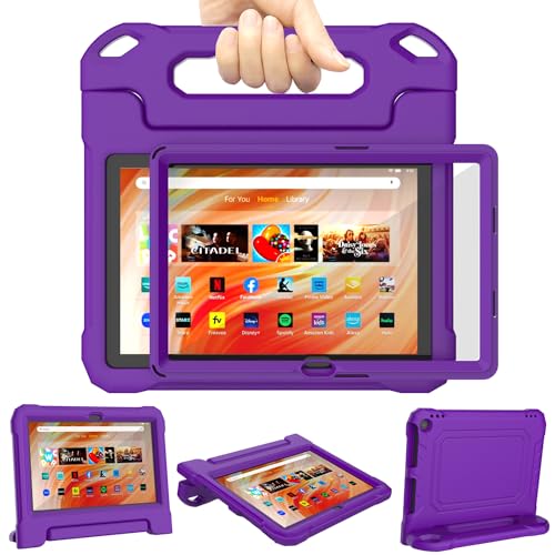 TrendGate Tablet 10 Kids Hülle, Nicht passen iPad Samsung, leichte stoßfeste Hülle mit Griff und Ständer Integrierter Displayschutz für 10.1 Zoll Display Tablet – Lila von TrendGate