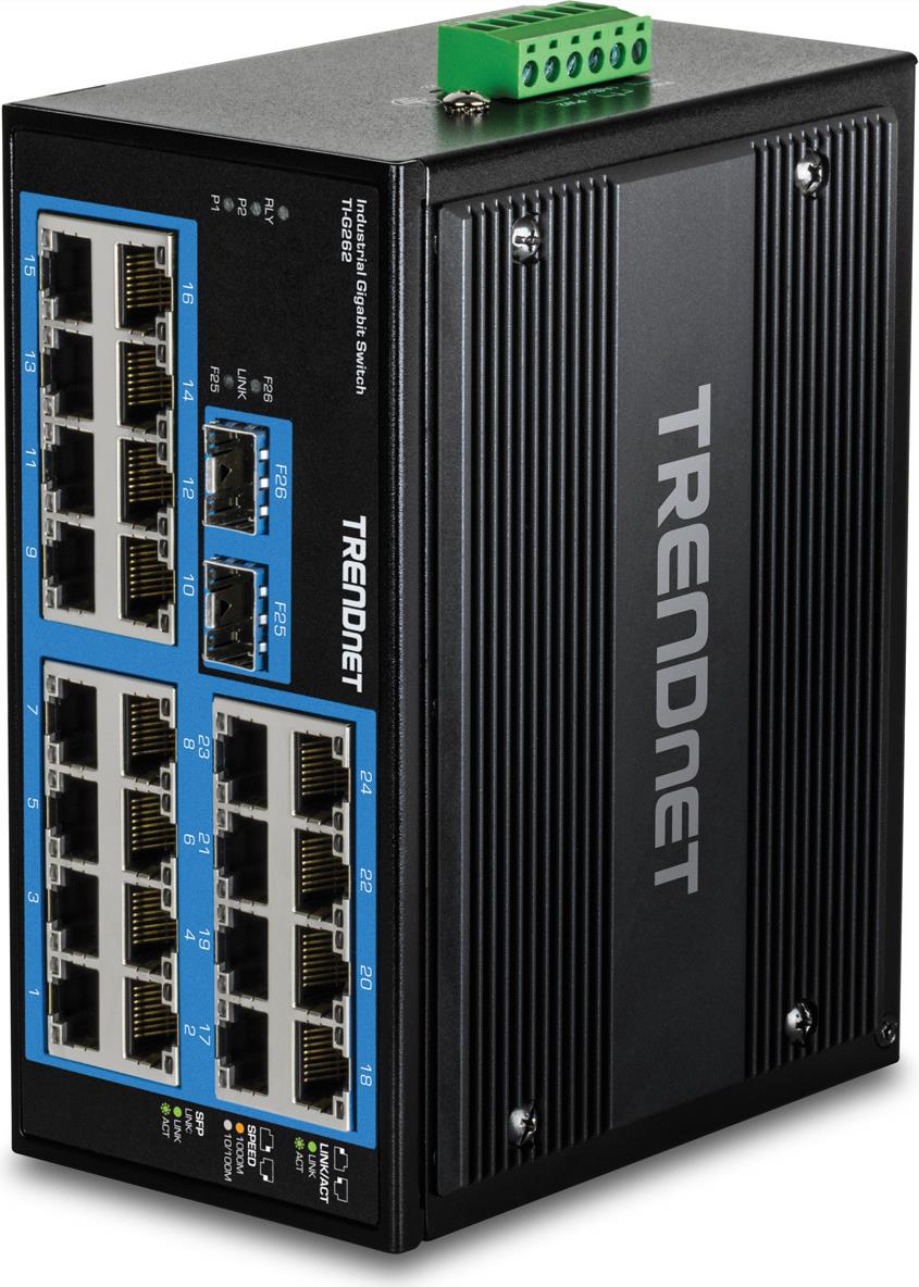 TRENDnet 26-PORT HARDENED INDUSTRIAL - GIGABIT DIN-RAIL SWITCH (TI-G262) von Trendnet