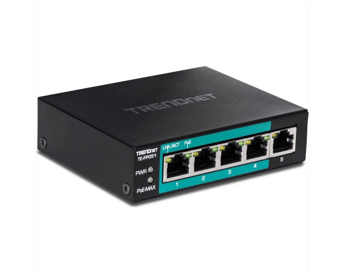 Trendnet TE-FP051 5-Port PoE+ Switch Fast Ethernet Long Range Netzwerk-Switch von Trendnet