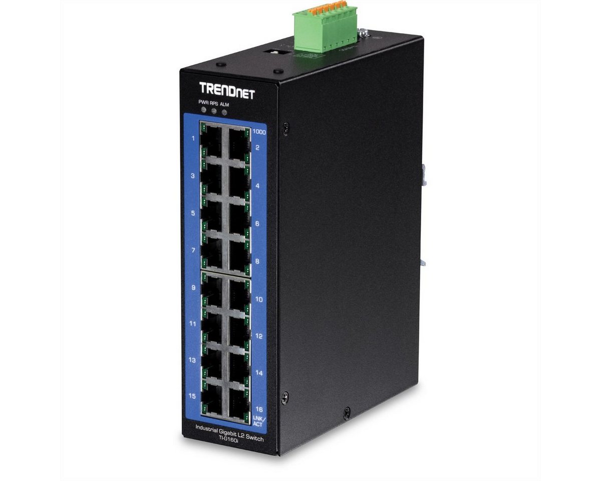 Trendnet TI-G160i 16Port DIN-Rail Switch Industrial Gigabit L2 Managed Netzwerk-Switch von Trendnet