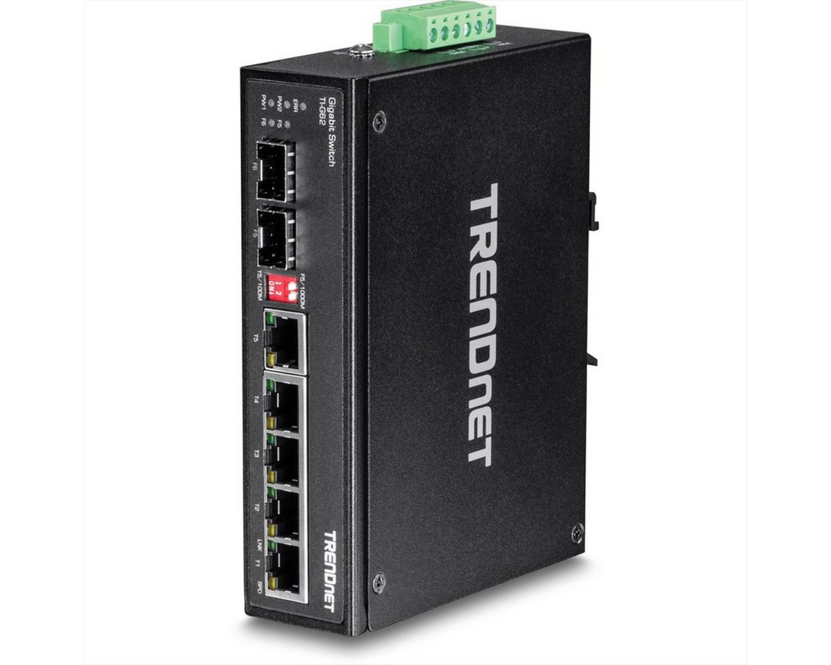 Trendnet TI-G62 6-Port Gehärteter Industrieller Gigabit DIN-Rail Switch Netzwerk-Switch von Trendnet