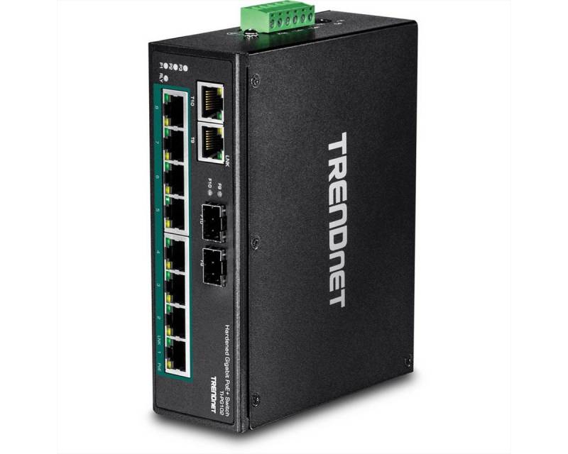 Trendnet TI-PG102 10Port DIN-Rail Switch Industrial Gigabit PoE+ Netzwerk-Switch von Trendnet