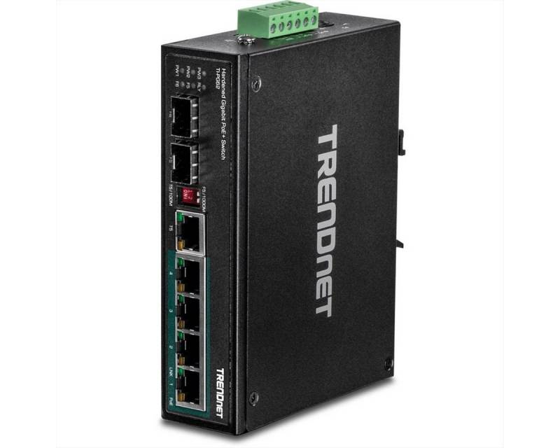 Trendnet TI-PG62 6-Port Gigabit Switch PoE+ DIN-Rail Industrial Netzwerk-Switch von Trendnet