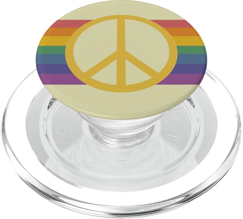 Americana Peace Sign Rainbow Stripes Vintage PopSockets PopGrip für MagSafe von Trendy Apparel