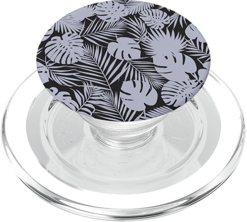 Trendy Grey Tropical Palm Leaf Pattern PopSockets PopGrip für MagSafe von Trendy Apparel