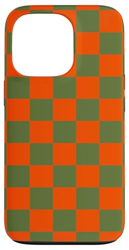 Kariertes adrettes kariertes ästhetisches orange-grünes Schachbrett Hülle für iPhone 13 Pro von Trendy Classic Checkerboard