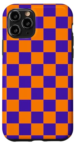 Orange Lila Kariert adrett Kariert Ästhetisches Schachbrett Hülle für iPhone 11 Pro von Trendy Classic Checkerboard