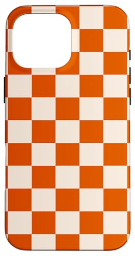 Orange Weiß kariert adrett kariert ästhetisches Schachbrett Hülle für iPhone 16 Pro Max von Trendy Classic Checkerboard