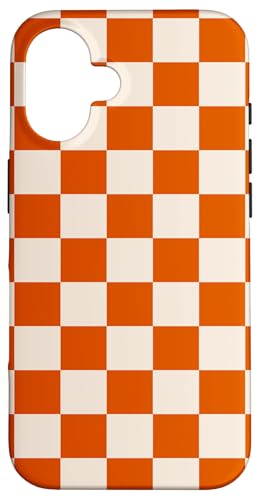 Orange Weiß kariert adrett kariert ästhetisches Schachbrett Hülle für iPhone 16 von Trendy Classic Checkerboard