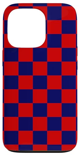 Rot Marineblau Kariert adrett Kariert Ästhetisches Schachbrett Hülle für iPhone 13 Pro von Trendy Classic Checkerboard