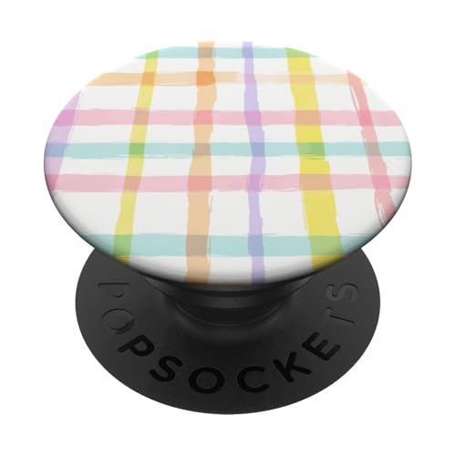 Pastellfarbener abstrakter Karomuster PopSockets Klebender PopGrip von Trendy Gen-Z fashion Accessories