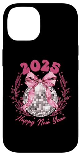 Hülle für iPhone 14 Discokugel 2025 Neujahr Rosa Band | Frohes neues Jahr Party von Trendy Retro Disco Ball Happy 2025 New Year Shirts