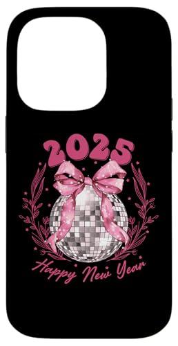 Hülle für iPhone 14 Pro Discokugel 2025 Neujahr Rosa Band | Frohes neues Jahr Party von Trendy Retro Disco Ball Happy 2025 New Year Shirts