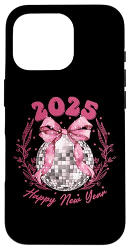 Hülle für iPhone 16 Pro Discokugel 2025 Neujahr Rosa Band | Frohes neues Jahr Party von Trendy Retro Disco Ball Happy 2025 New Year Shirts