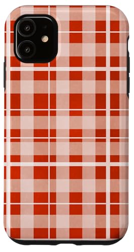 Hülle für iPhone 11 Rot kariertes Gingham-Flanell Tartan Weihnachten von TrendyGrips