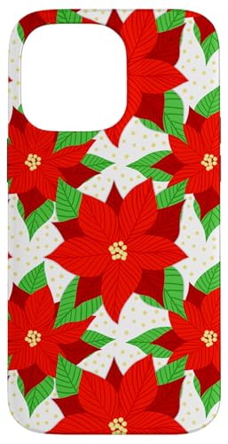 Hülle für iPhone 14 Pro Max Elegantes Feiertags-rotes Poinsettia-Weihnachtsblumen-Muster von TrendyGrips