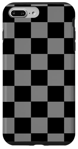 Hülle für iPhone 7 Plus/8 Plus Moderne schwarz-grau karierte Schachbrettmuster von TrendyGrips
