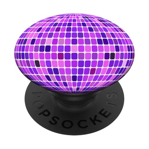 Lila Discokugel Retro 1970er Jahre Groovige Vintage PopSockets Klebender PopGrip von TrendyGrips