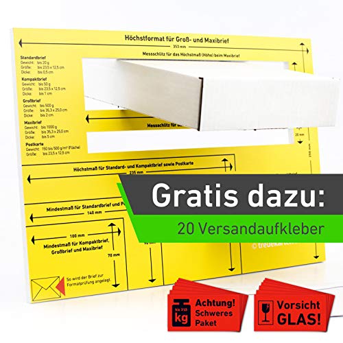 2x Briefschablone 3mm stabiler Hartschaum Postschablone Formatschablone Maxibrief Großbrief Kompaktbrief Post, Brief, Standardbrief von Treuekarten