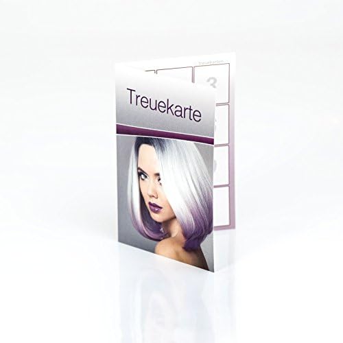 Treuekarten 50x Bonuskarte Friseur Frauen Klappkarte Kundenkarte Premium Perlmutt von Treuekarten