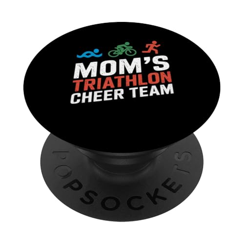 Mom's Triathlon Cheer Team Swim Bike Run Triathlete Sport PopSockets Klebender PopGrip von Triathlon Spirit Active Lifestyle Apparel