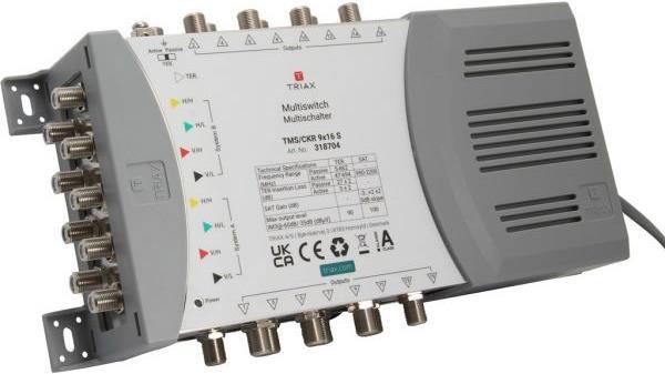 Triax TMS/CKR 9x16 S Satblock-Verteilung 5 Eingänge 16 Ausgänge (318704) von Triax