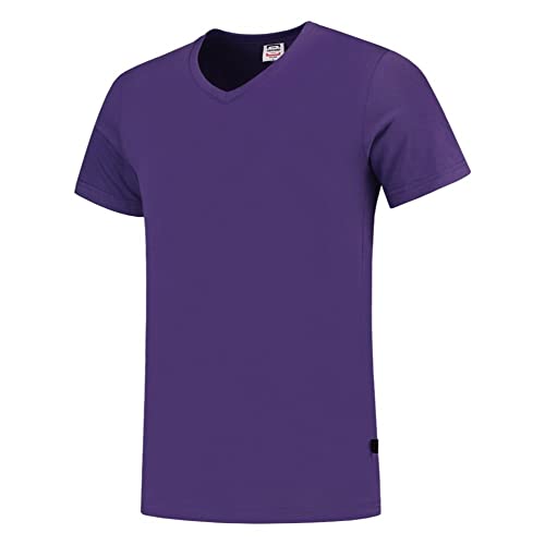 Tricorp 101005 Casual V-Ausschnitt Fitted T-Shirt, 100% Gekämmte Baumwolle, 160g/m², Violett, Größe XL von Tricorp