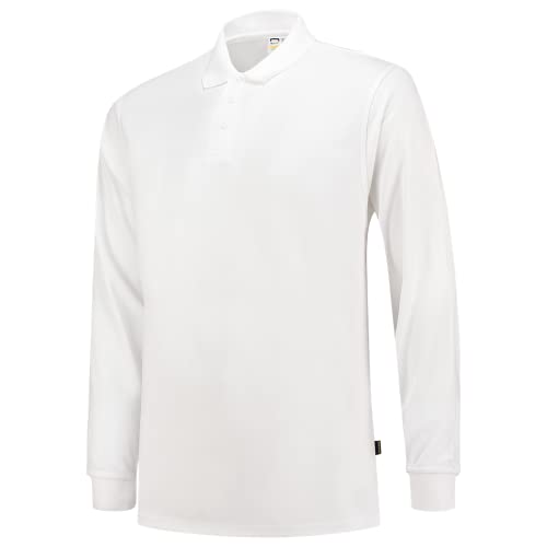 Tricorp 202005 Workwear UV-Schutz Langarm Poloshirt, 50% Polyester/50% Polyester, CoolDry, 180g/m², Weiß, Größe M von Haas F1 Team