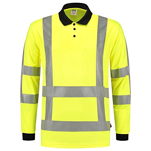 Tricorp 203005 Safety EN ISO 20471 Birdseye Langarm Poloshirt, 50% Polyester/50% Polyester, CoolDry, 180g/m², Fluorgelb, Größe XS von Haas F1 Team