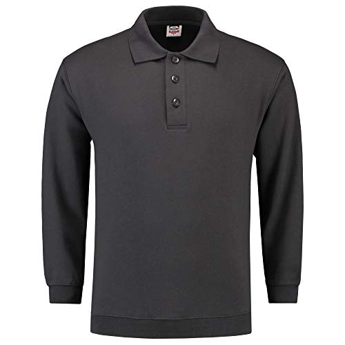 Tricorp 301005 Casual Polokragen und Bund Sweatshirt, 60% Gekämmte Baumwolle/40% Polyester, 280g/m², Dunkelgrau, Größe S von Haas F1 Team