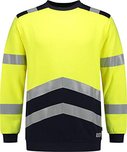 Tricorp 303002 Safety Multinorm Bicolor Sweatshirt, 60% Modacryl/39% Katoen/1% Ubrig, 280g/m², Fluorgelb-Tinte, Größe M von Haas F1 Team