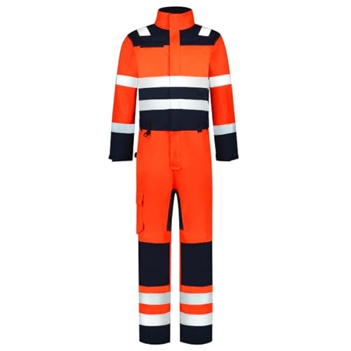 Tricorp 753009 Safety Warnschutz Bicolor Overall, 80% Polyester/20% Baumwolle, 100% Nylon (500D) Cordura, 280g/m², Fluor Orange-Tinte, Größe 58 von Haas F1 Team