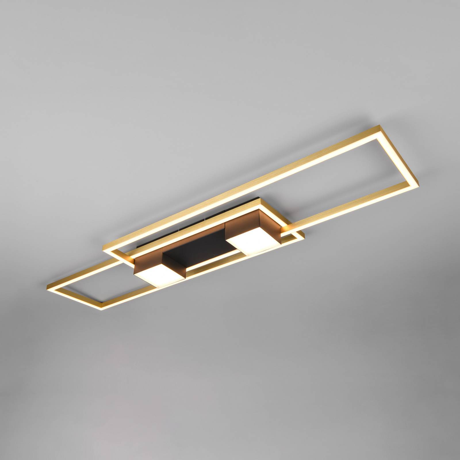 LED-Deckenlampe Albany, schwarz/gold 100 x 28 cm Alu CCT dim von Trio Lighting