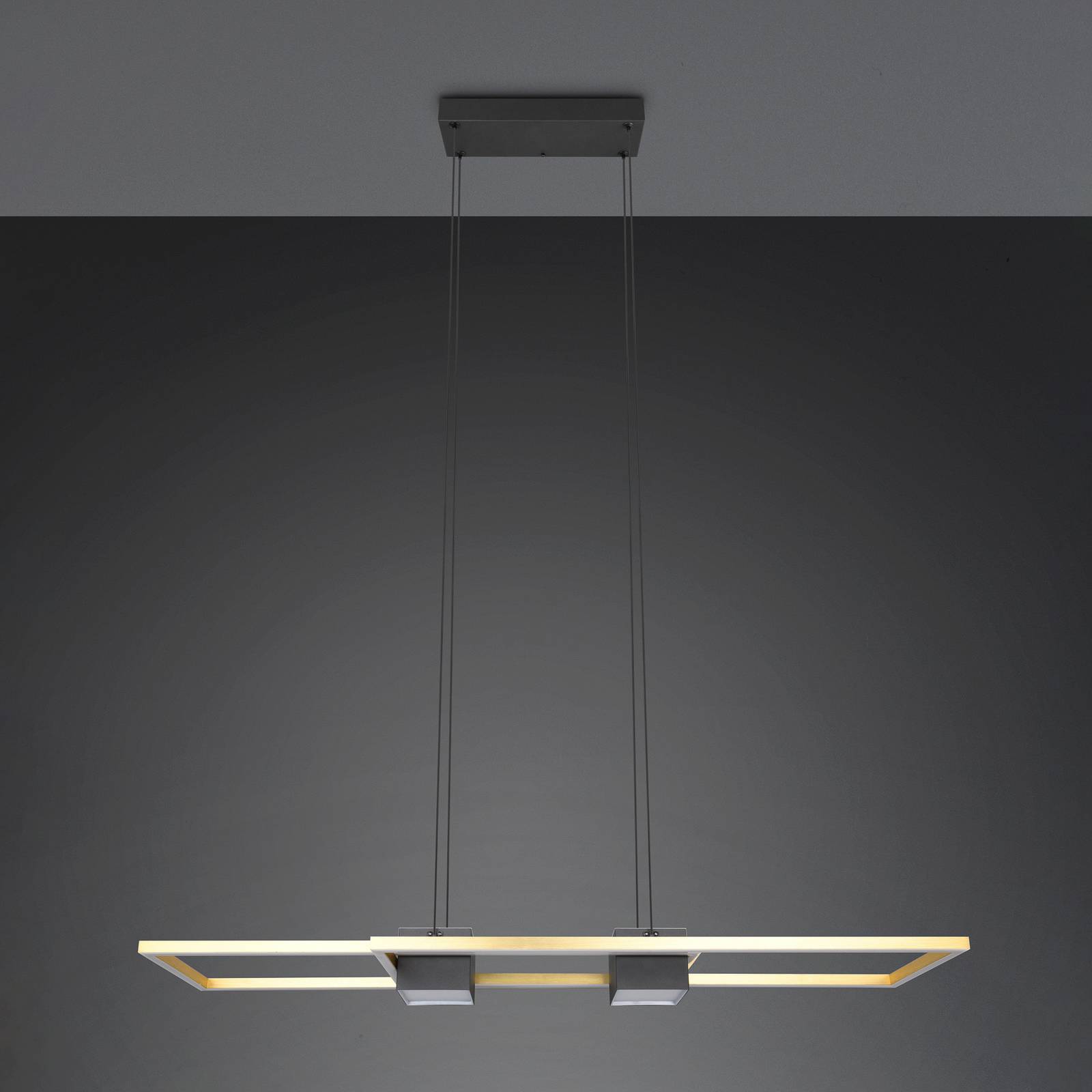 LED-Hängelampe Albany, schwarz/gold, 100 x 28 cm Alu CCT dim von Trio Lighting