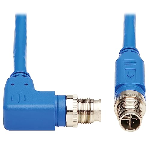 Tripp Lite M12-603-05M-BL X-Code rechtwinkliges Cat6-Ethernet-Kabel, Blau (M/M), 1 Gbps, UTP, UL CMR-LP Zertifiziert für 60 W PoE, strapazierfähig, IP68-Bewertung, 5 m von Tripp Lite