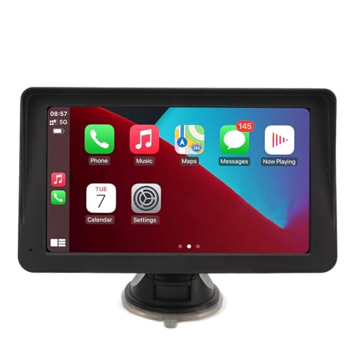 7 Zoll Tragbares Autoradio, Auto-Multimedia-Player Wireless CarPlay 12-24V BT 5.0 für Alle Fahrzeuge (mit Kamera) von Trisar