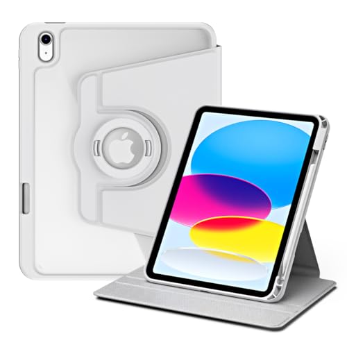 Trizoanic Drehbare Schutzhülle für iPad 10. Generation, niedliche 11 Zoll iPad-Hülle der 10. Generation, um 360 Grad drehbar, Smart-Folio, Stifthalter, automatischer Schlaf-/Wachmodus, grau-weiß Trizoanic Drehbare Schutzhülle für iPad 10. Generation, niedliche 11 Zoll iPad-Hülle der 10. Generation, um 360 Grad drehbar, Smart-Folio, Stifthalter, automatischer Schlaf-/Wachmodus, grau-weiß von Trizoanic