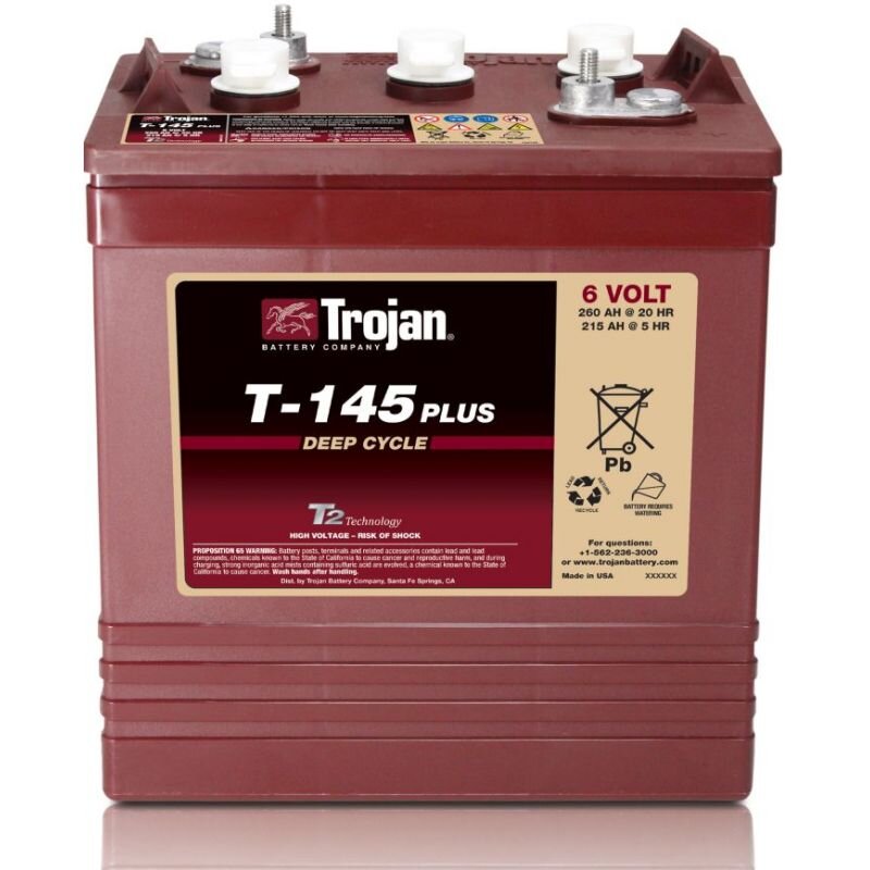 Traktionsbatterie Trojan T-145 Plus 6V 260Ah Deep Cycle ELPT-Anschluss von Trojan